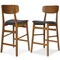 Best Choice Products 2-Piece Farmhouse Counter Height Bar Stool Set w/ Cushioned Seat, Wooden Backrest